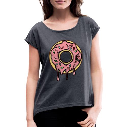Doughnut - T-shirt med upprullade ärmar dam