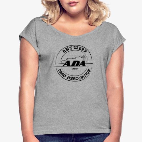 ADA DRAG Logo Large Noir - T-shirt à manches retroussées Femme