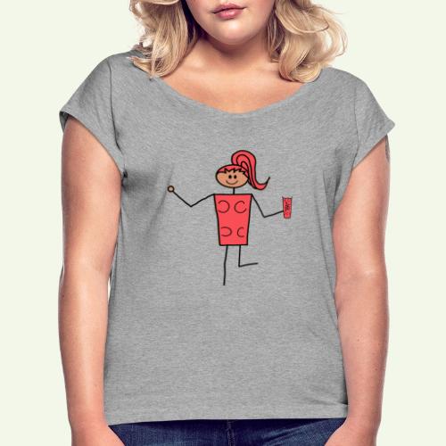 Schobbtimist Classic Rot - Frauen T-Shirt mit gerollten Ärmeln