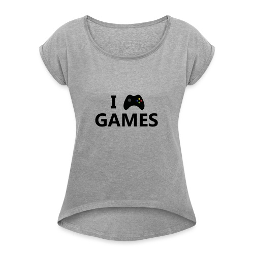 I Love Games 3 - Camiseta con manga enrollada mujer