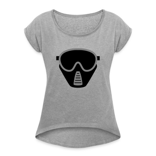 LOGOmaski - Naisten T-paita, jossa rullatut hihat