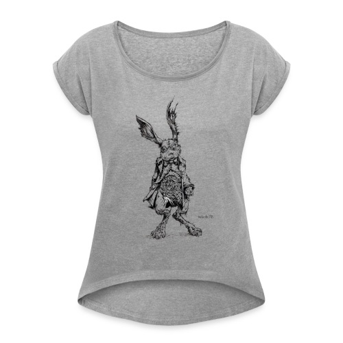 The Late White Rabbit - Women's T-Shirt with rolled up sleeves