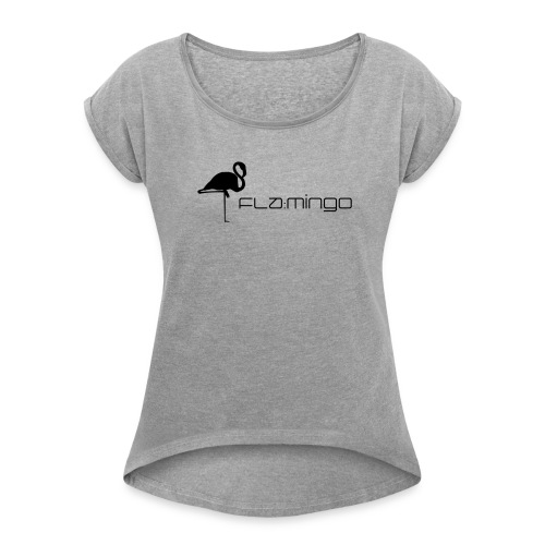 Fla:mingo Logo - Frauen T-Shirt mit gerollten Ärmeln