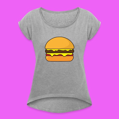 Tasty Burguer - Camiseta con manga enrollada mujer