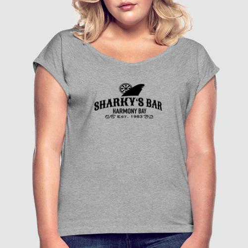 Sharky's Bar in Harmony Bay - Frauen T-Shirt mit gerollten Ärmeln