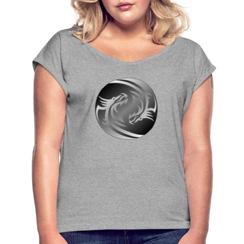 Yin Yang Dragon - Women's T-Shirt with rolled up sleeves