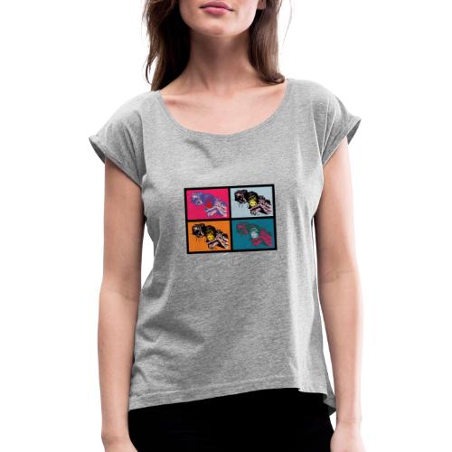 AFFENFAMILIE - Frauen T-Shirt mit gerollten Ärmeln