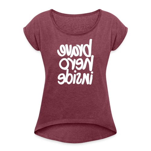 #bravehero - Frauen T-Shirt mit gerollten Ärmeln
