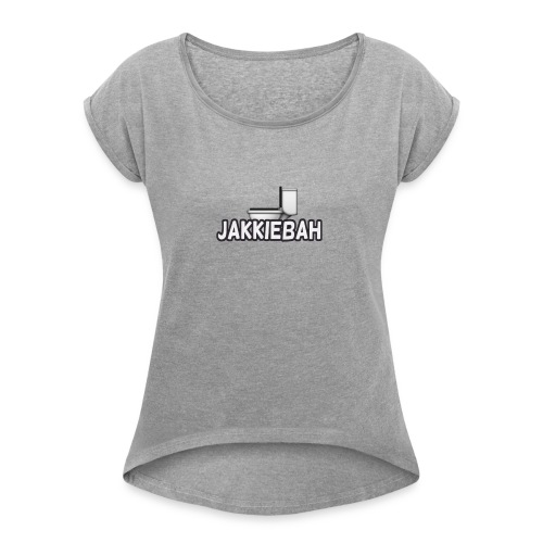 JakkieBah Merch - Vrouwen T-shirt met opgerolde mouwen