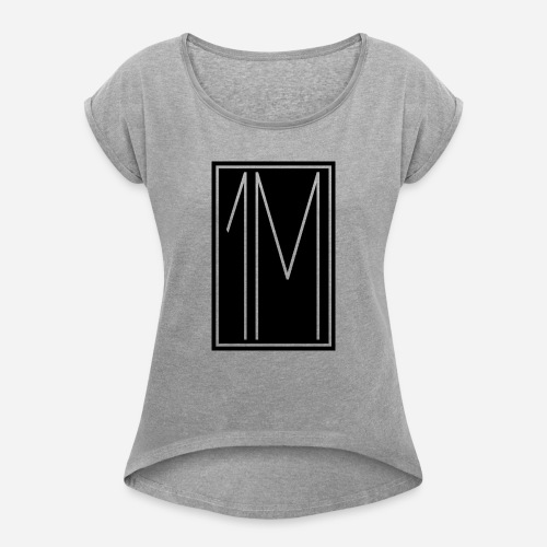 1M/One MVMNT Logo schwarz - Frauen T-Shirt mit gerollten Ärmeln