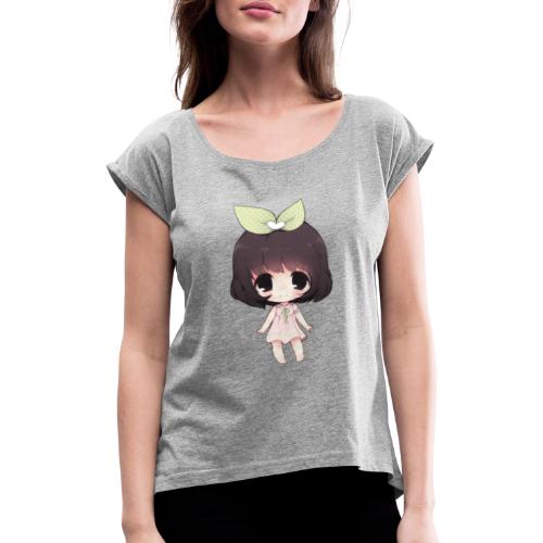 Cute anime girl chibi - Women's T-Shirt with rolled up sleeves