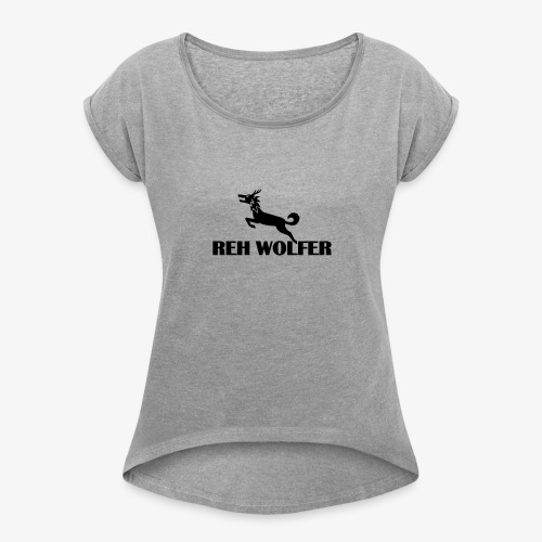 Reh Wolver - Frauen T-Shirt mit gerollten Ärmeln