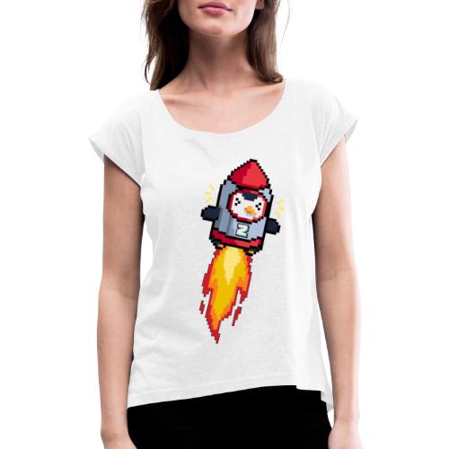 ZooKeeper Moon Blastoff - Women's T-Shirt with rolled up sleeves