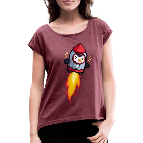 ZooKeeper Moon Blastoff - Women's T-Shirt with rolled up sleeves