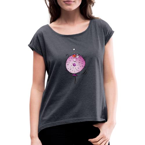 Blaasvis - Vrouwen T-shirt met opgerolde mouwen