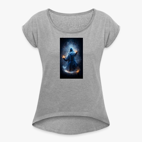 Blå tryllekunstner - Dame T-shirt med rulleærmer