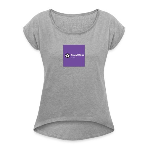 Purple with Ball Icon Soccer Logo - Dame T-shirt med rulleærmer