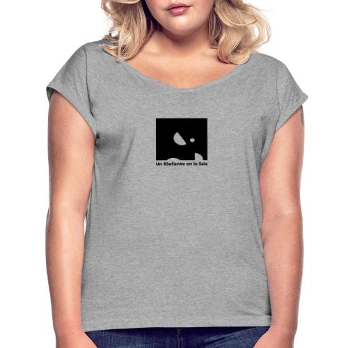 Logo Elefante Negro - Camiseta con manga enrollada mujer