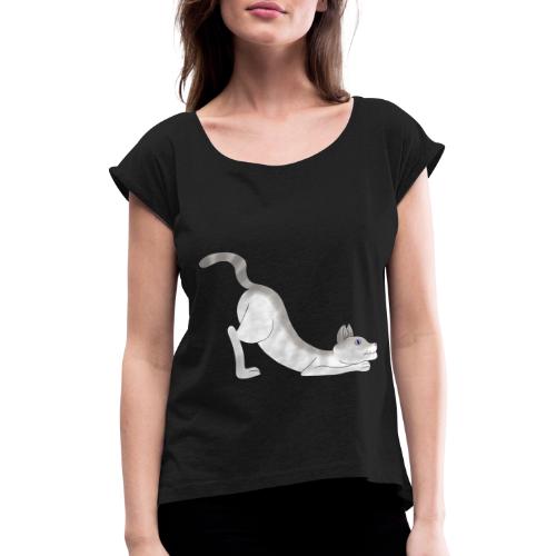 La Gata Luna - Camiseta con manga enrollada mujer