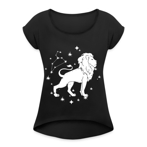 Sternzeichen Löwe Sternbild Geburtstag Juli August - Frauen T-Shirt mit gerollten Ärmeln