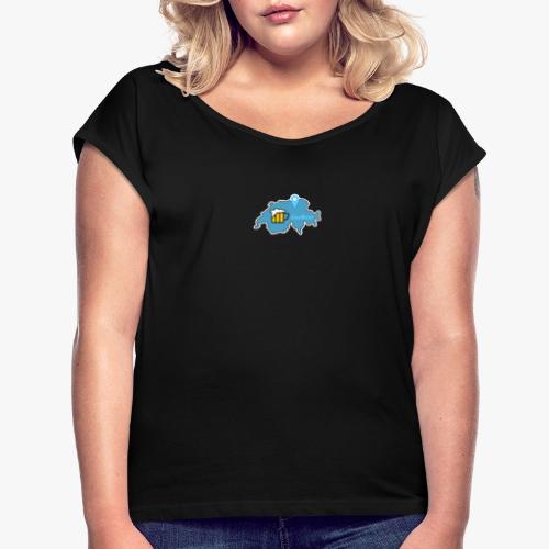 GeoBeer Logo - Frauen T-Shirt mit gerollten Ärmeln