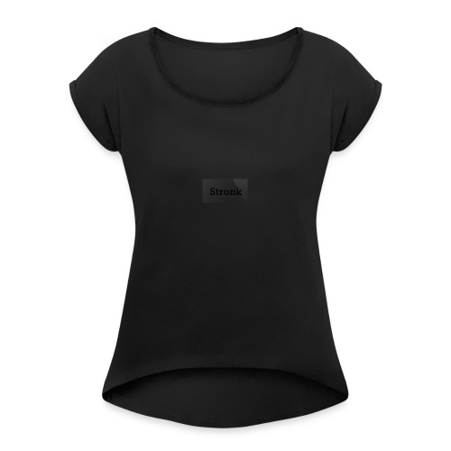 Vrouw, Stronk T-Shirt Wit - Vrouwen T-shirt met opgerolde mouwen