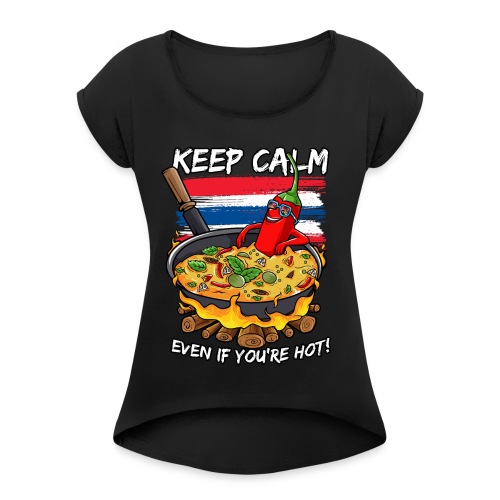 Thai Food Chili Spicy Thai Curry Thailand - Frauen T-Shirt mit gerollten Ärmeln