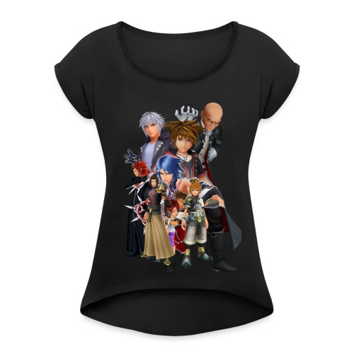 Kingdom Hearts Design (WjkoenhdindustrieS) - Women's T-Shirt with rolled up sleeves