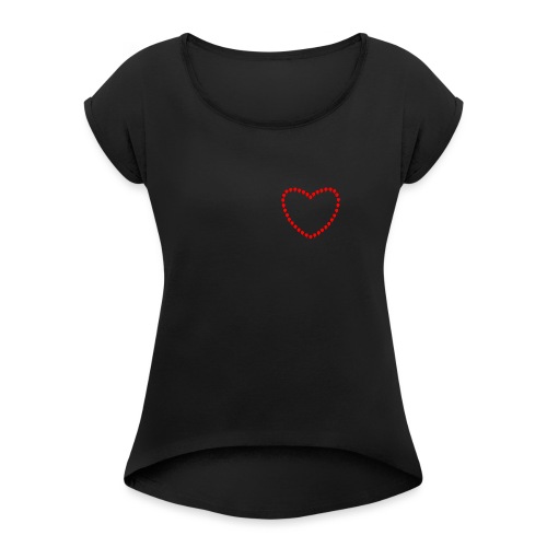 Hjerte fra luftballoner - Dame T-shirt med rulleærmer