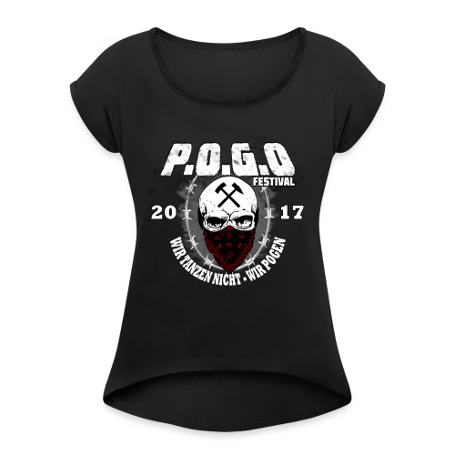 POGO FESTIVAL 2017 - Frauen T-Shirt mit gerollten Ärmeln