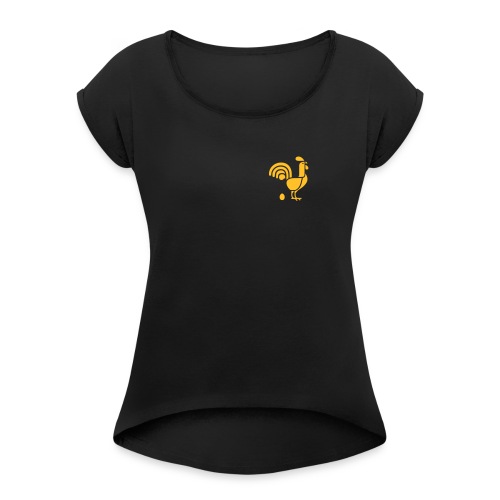 Dorfgockel - Frauen T-Shirt mit gerollten Ärmeln