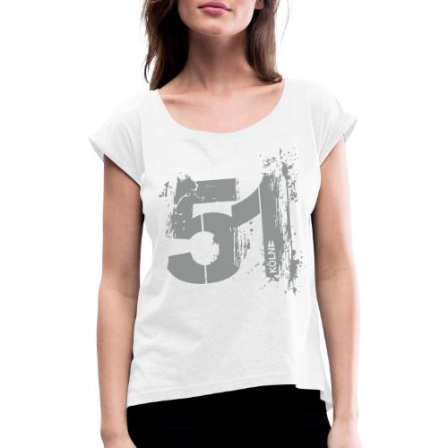 City_51_Köln - Frauen T-Shirt mit gerollten Ärmeln