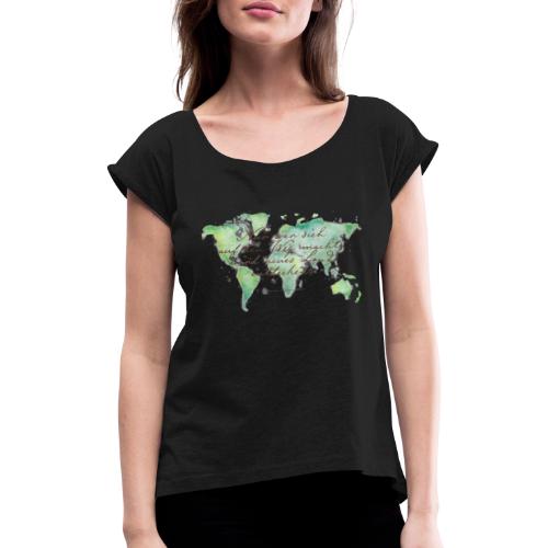 Land entdecken - Frauen T-Shirt mit gerollten Ärmeln
