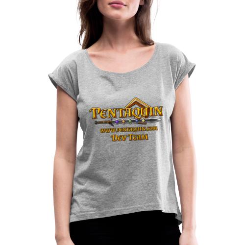 Pentaquin Logo DEV - Frauen T-Shirt mit gerollten Ärmeln