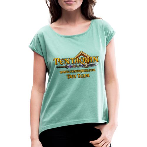 Pentaquin Logo DEV - Frauen T-Shirt mit gerollten Ärmeln