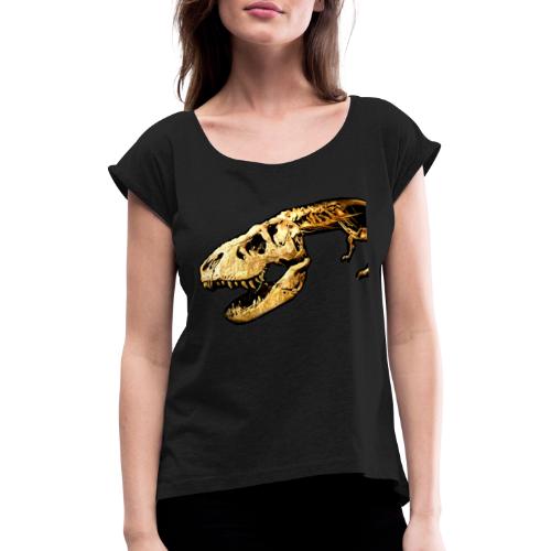 T-Rex Trixie-X - Frauen T-Shirt mit gerollten Ärmeln