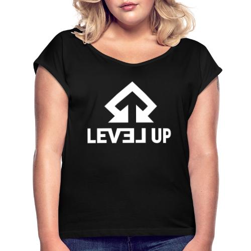 Level Up Norge - hvit - T-skjorte med rulleermer for kvinner