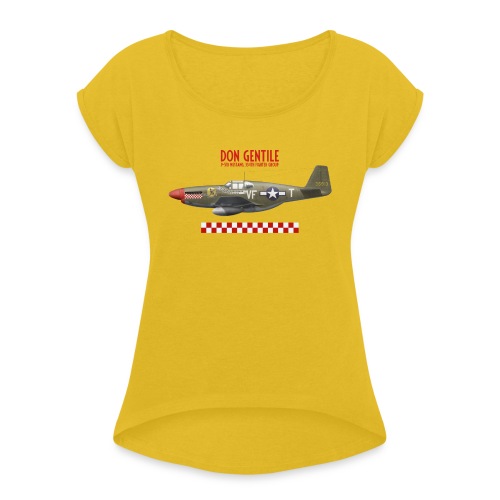 P-51 Shangri-La - Women's T-Shirt with rolled up sleeves