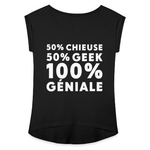 100% Géniale - T-shirt à manches retroussées Femme