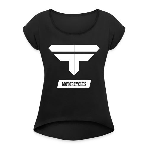 vorne - Frauen T-Shirt mit gerollten Ärmeln