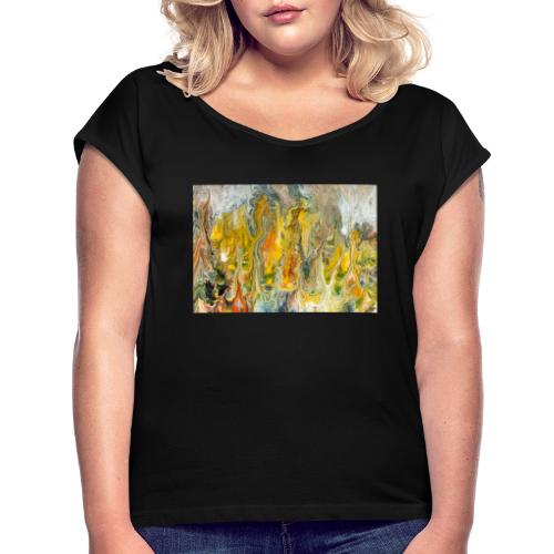Flame/ Unique/ Abstract - Frauen T-Shirt mit gerollten Ärmeln