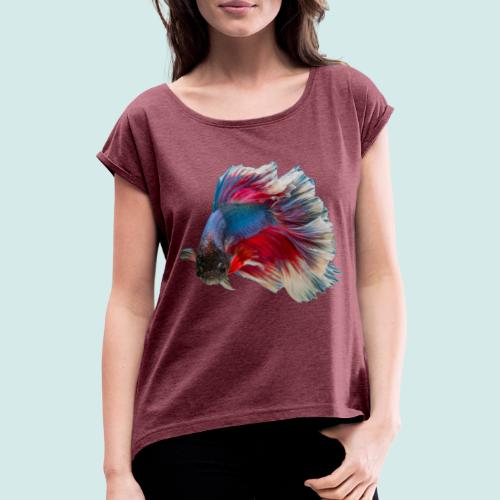 Tropical fish - Frauen T-Shirt mit gerollten Ärmeln