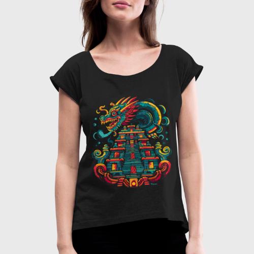 Quetzalcoatl - Serpent à plumes - T-shirt à manches retroussées Femme