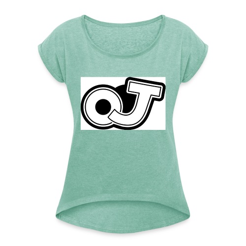 OJ_logo - Vrouwen T-shirt met opgerolde mouwen