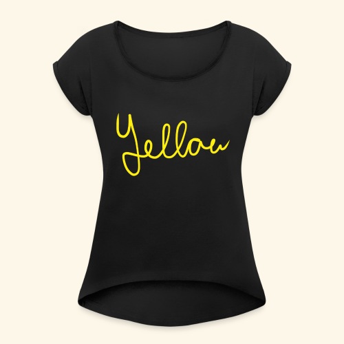 Yellow - Vrouwen T-shirt met opgerolde mouwen
