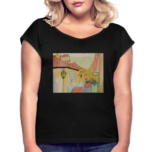 Abstrakte Kunst Motiv 8 - Frauen T-Shirt mit gerollten Ärmeln