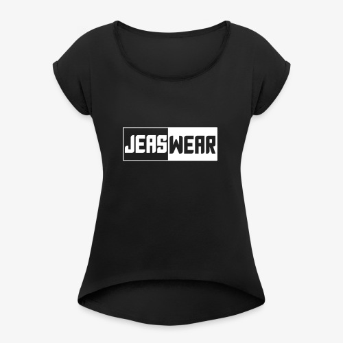 Jeaswear logo - Vrouwen T-shirt met opgerolde mouwen