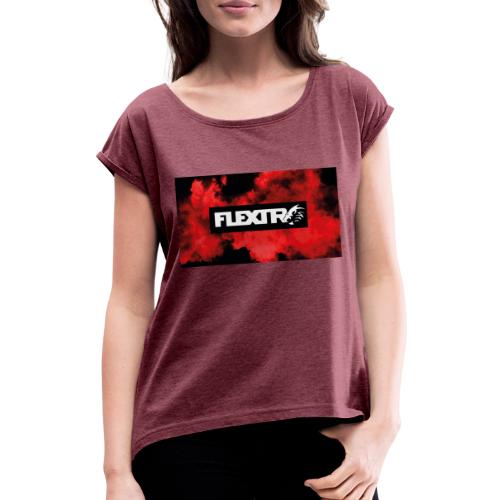FlextR Banner - Frauen T-Shirt mit gerollten Ärmeln