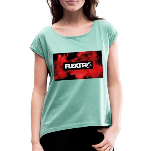 FlextR Banner - Frauen T-Shirt mit gerollten Ärmeln