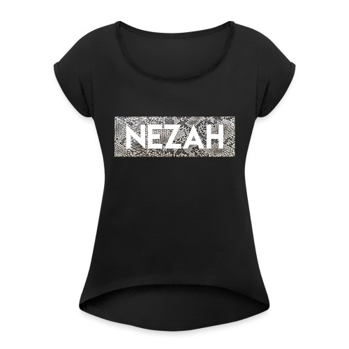 Nezah Snake Skin Box Logo - Women's T-Shirt with rolled up sleeves